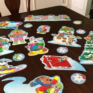 Colorful Winter Wonderland bulletin board set